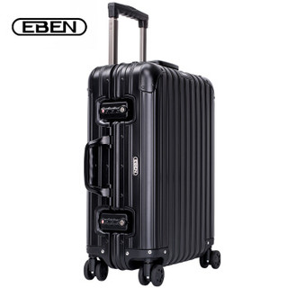 EBEN赛道系列铝镁合金20英寸登机拉杆箱男士硬箱万向轮行李箱金属旅行箱 雅黑色 20吋 标准登机箱 短途