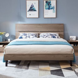 林氏木业 DV1A 板式双人床+床头柜*2 1.5米 