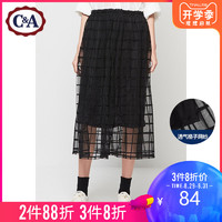 C＆A CA200215220-1 女士格子网纱长裙 *3件