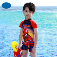 Disney 迪士尼 儿童泳衣 漫威复仇者联盟系列蜘蛛侠 男童连体泳衣冲浪服红色 130 S19W2F0184A (红、130、聚酯纤维、连体)