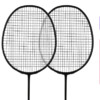 aroose 艾瑞斯 羽毛球拍双拍超轻碳素全2只单拍进攻型碳纤维耐打成人羽毛拍羽拍 送6个球 纯色黑色2只0004