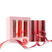 innisfree 悦诗风吟 花吻丝绒墨印唇釉 限量版口红礼盒 三支装 5#12#15# 网红色哑光雾面通勤