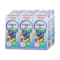 马来西亚进口 日本POKKA 鲜活蓝莓冰红茶 250ml*6瓶超值分享装