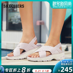 SKECHERS 斯凯奇 66666208 女士厚底松糕熊猫鞋凉鞋