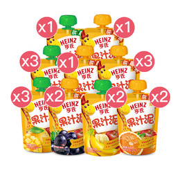 HEINZ 亨氏 婴儿果汁泥 6口味 120g 18袋