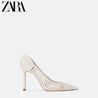ZARA新款 女鞋 白色带饰高跟鞋 11206081001