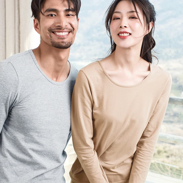 贴心 男/女士纯色薄款保暖内衣