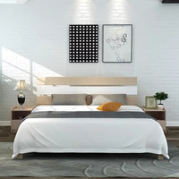 双虎家私北欧现代简约1.8米双人床1.5米板式床大床卧室家具16S1(单床 1800mm*2000mm)