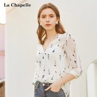 La Chapelle 拉夏贝尔 印花雪纺衬衫 *2件