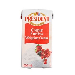 总统（President）稀奶油 淡奶油 500ml 法国进口烘焙原料 *6件