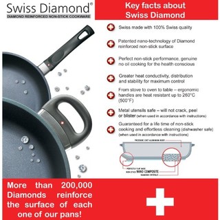 Swiss Diamond 6424C 不粘煎锅 9.5英寸