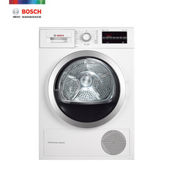 博世（BOSCH） 9公斤 进口干衣机 LED显示 触摸控制热泵 进口 除菌烘 快烘40分钟（白色）WTW875601W