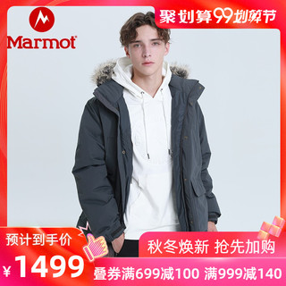 marmot/土拨鼠2019秋冬新款防水透气保暖鹅绒700蓬羽绒毛领羽绒服