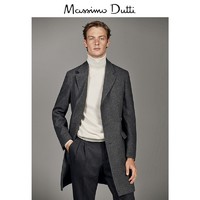 Massimo Dutti 男装 可拆式内衬设计人字细纹羊毛大衣 02409165802