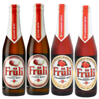 Fruli 芙力 草莓味2瓶+荔枝味2瓶 (330mL、4.1、瓶装、14)