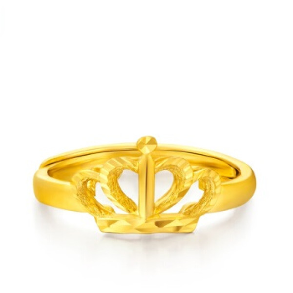 chowtaifook周大福靓丽皇冠足金黄金戒指足金约320gf205112