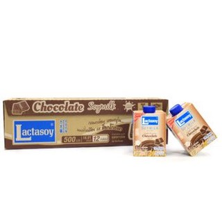 力大狮 Lactasoy 巧克力味豆奶 500ml*12盒/箱  泰国进口 营养早餐 豆奶 *2件