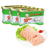 greatwall BRAND 长城牌 长城（Greatwall BRAND）午餐肉 小白猪罐头 火锅泡面搭档198g*3罐