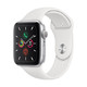 Apple Watch Series 5智能手表（GPS款 44毫米银色铝金属表壳 白色运动型表带 MWVD2CH/A)