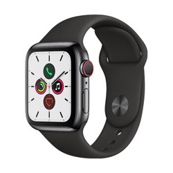 Apple 苹果 Watch Series 5 智能手表 (GPS+蜂窝、深空灰色铝金属表壳、黑色色运动型表带、40毫米)