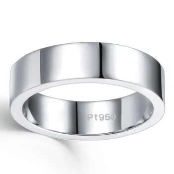 亲的福 铂金戒指男款PT950白金情侣对戒指环素金光圈面正品男士结婚戒刻字 18号圈-10.76克  铂金PT950       PTQDF18