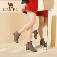 Camel 骆驼 女士英伦绒面靴子