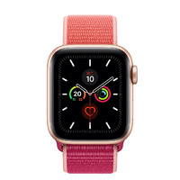 Apple 苹果 Watch Series 5 GPS款 智能手表 40mm 金色铝金属表壳 石榴色回环式运动表带 (GPS)