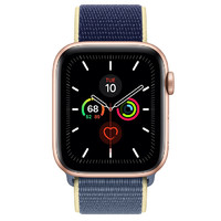 Apple 苹果 Watch Series 5 GPS款 智能手表 44mm 金色铝金属表壳 蓝色回环式运动表带 (GPS)