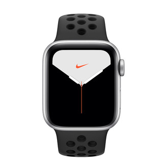 Apple 苹果 Watch Nike Series 5 智能手表 (40 mm、银色铝金属表壳、煤黑配黑色Nike 运动表带、GPS)