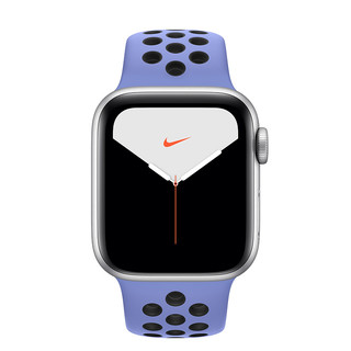 Apple 苹果 Watch Nike Series 5 智能手表 (44 mm、银色铝金属表壳、心动蓝配黑色Nike 运动表带、GPS)