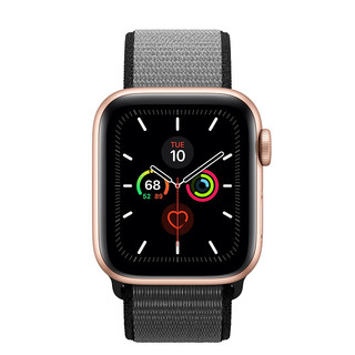 Apple 苹果 Watch Series 5 GPS款 智能手表 40mm 金色铝金属表壳 铁锚灰色回环式运动表带 (GPS)