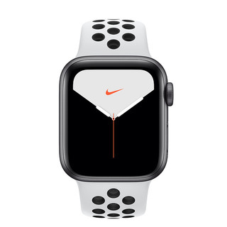 Apple 苹果 Watch Nike Series 5 智能手表 (44 mm、深空灰色铝金属表壳、白金配黑色Nike 运动表带、GPS + 蜂窝网络)