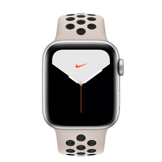 Apple 苹果 Watch Nike Series 5 智能手表 (44 mm、银色铝金属表壳、沙丘色配黑色Nike 运动表带、GPS)