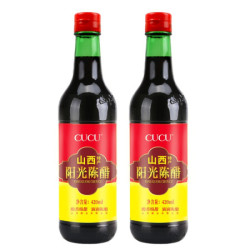 CUCU 山西阳光陈醋纯粮酿造醋泡黑豆调味品组合装 420ml/瓶