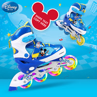 迪士尼溜冰鞋儿童全闪光轮滑鞋套装可调旱冰鞋款米奇/公主DCB71250