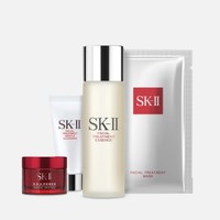 SK-II 限量护肤四件套装（神仙水75ml+洁面霜20g+肌源修护面霜15g+面膜1片）
