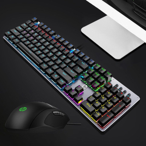 HP 惠普 GK100 104键 混光机械键盘 黑轴\/青轴