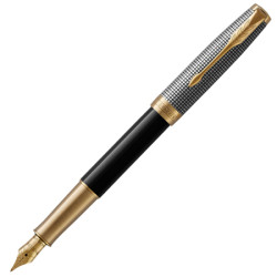 PARKER 派克 SONNET卓尔 光影格纹金夹 钢笔 18K金F尖