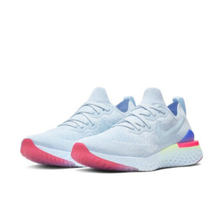 NIKE 耐克 EPIC REACT FLYKNIT 2 男子跑步鞋BQ8928-453 (白色/蓝色、42.5)