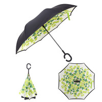 反向伞汽车伞直杆雨伞C型双层免持式晴雨伞