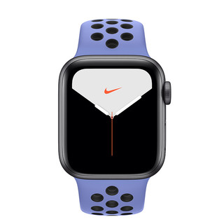 Apple 苹果 Watch Nike Series 5 智能手表 (44 mm、深空灰色铝金属表壳、心动蓝配黑色Nike 运动表带、GPS)