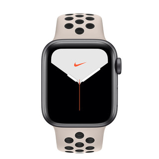 Apple 苹果 Watch Nike Series 5 智能手表 (44 mm、深空灰色铝金属表壳、沙丘色配黑色Nike 运动表带、GPS + 蜂窝网络)