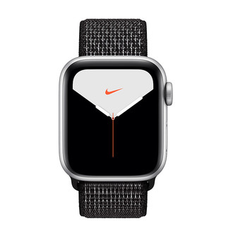 Apple 苹果 Watch Nike Series 5 智能手表 (40 mm、银色铝金属表壳、黑色Nike 回环式运动表带、GPS)