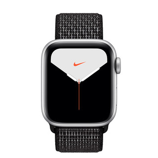 Apple 苹果 Watch Nike Series 5 智能手表 (44 mm、银色铝金属表壳、黑色Nike 回环式运动表带、GPS)