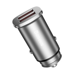 Baseus 倍思 车载充电器双USB 30W 双QC3.0 银色