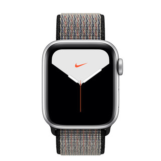 Apple 苹果 Watch Nike Series 5 智能手表 (40 mm、银色铝金属表壳、心动蓝配岩浆色Nike 回环式运动表带、GPS)