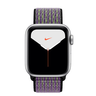 Apple 苹果 Watch Nike Series 5 智能手表 (40 mm、银色铝金属表壳、沙丘色配荧光黄色Nike 回环式运动表带、GPS)