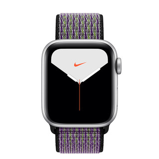 Apple 苹果 Watch Nike Series 5 智能手表 (40 mm、银色铝金属表壳、沙丘色配荧光黄色Nike 回环式运动表带、GPS + 蜂窝网络)