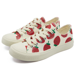 WARRIOR HSY507I 草莓印花帆布鞋