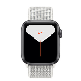 Apple 苹果 Watch Nike Series 5 智能手表 (40 mm、深空灰色铝金属表壳、雪峰白色Nike 回环式运动表带、GPS)